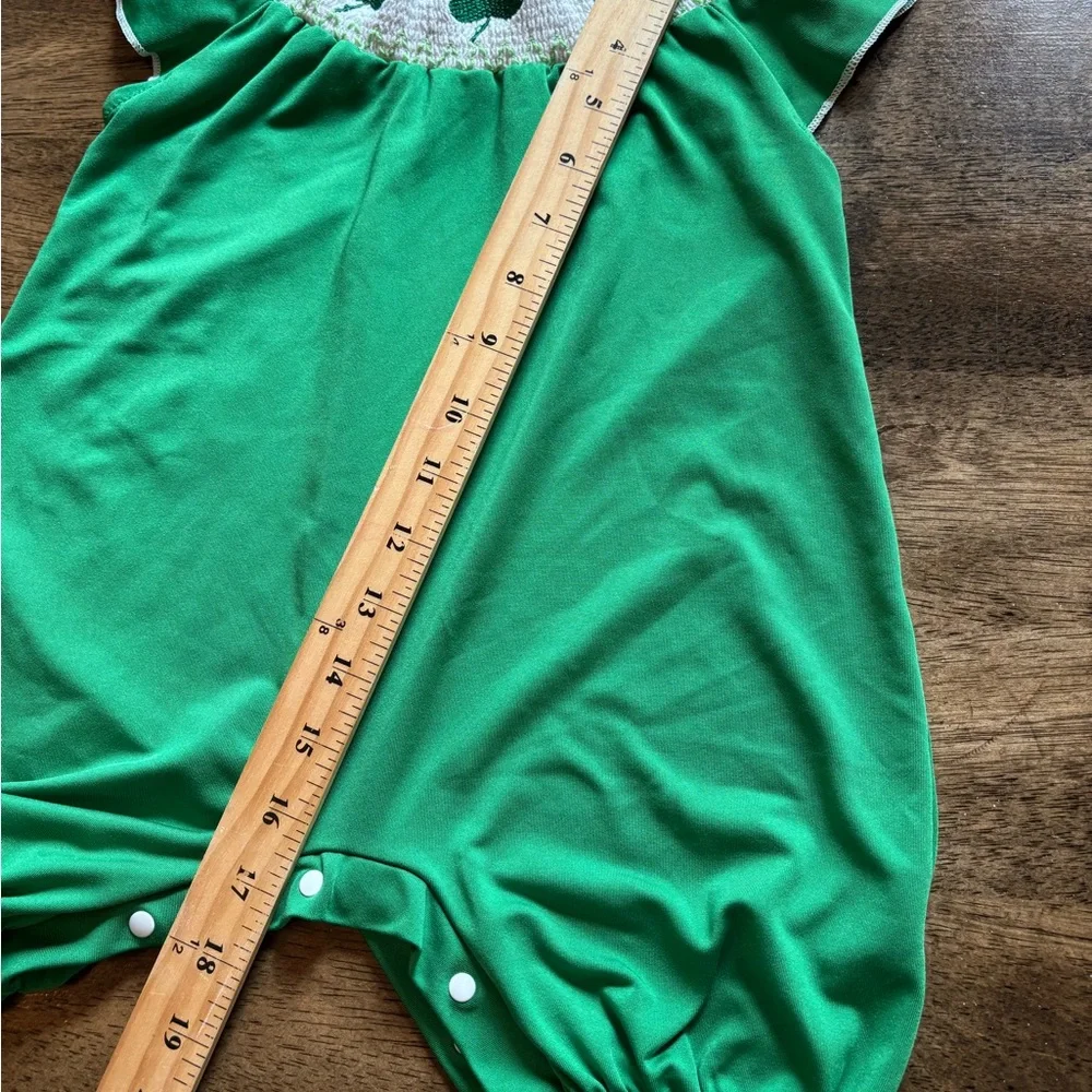St Patrick’s Day Smocked Romper size ?18-24?